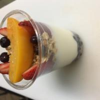 Yogurt Parfait · Non fat yogurt, mix berries and granola.