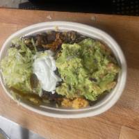 Burrito Bowl  · Filled with rice, black beans, lettuce, pico de gallo, sour cream, guac and choose of meat. 