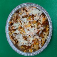 Buffalo chicken fries  · Breaded chicken topped with buffalo sauce and mozzarella over fries with can a soda 