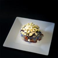 planetarium · strawberry sauce, b&w sesame seeds, freeze-dried apples.

*If we are out of gluten free or m...