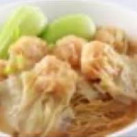Shrimp Wonton Noodle Soup · Savory light broth with noodles. 