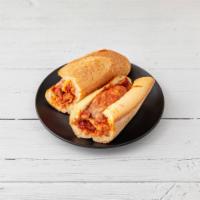 Chicken Parmigiana Hero · Fried Chicken Cutlet, sauce, mozzarella - baked in oven
