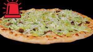 The Big Mic Pizza · Delicious meatball pieces, onions, lettuce and pickles on a 1000 Island base.