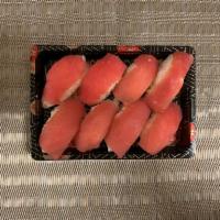 tuna nigiri (8) · Raw tuna