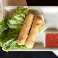 Egg Rolls · 2 pieces. Made with pork and vegetables.