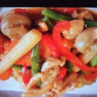 168. Chicken with Szechuan Style · Hot and spicy.