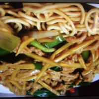 55a. Double Pan Fried Noodle · Choice of beef, chicken, roast pork, shrimp or vegetables.