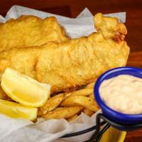 Fish and Chips · Hand battered Alaskan pollock filets served with chipotle tartar sauce and Opal's signature ...