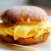 1. Eggs on a Roll · Sandwich served on a soft bread roll.