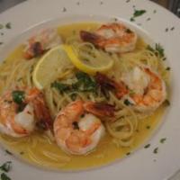 Jumbo Shrimp Scampi · Jumbo shrimp sauteed in garlic and butter in a scampi sauce.