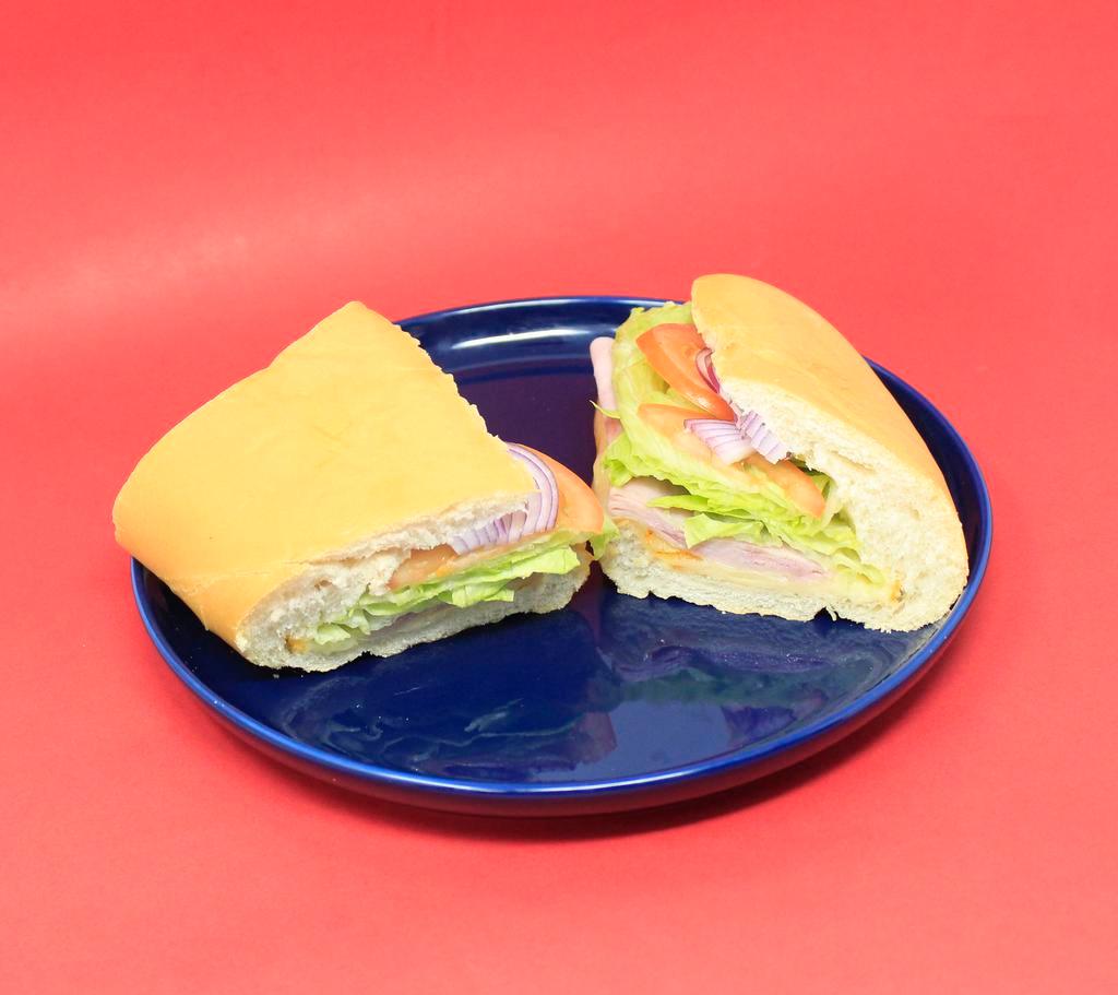 Sandwich Turkey & Cheese · Jamon de pavo y queso.