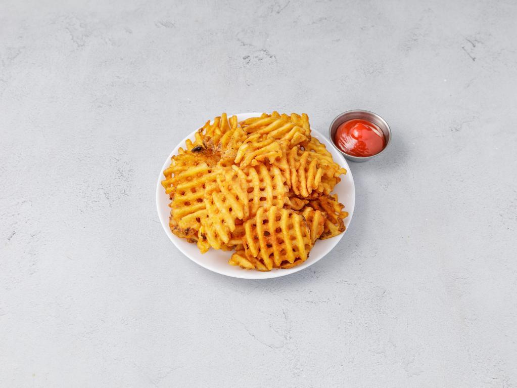 Waffle Fries · Lattice shaped fried potatoes.  