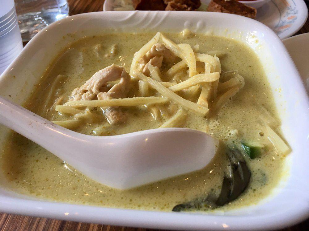 Green Curry · Large. Bamboo shoot and basil in green curry with coconut milk.