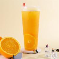 Orange Green Tea · Made with Green Tea,  Fresh Orange, Orange Juice.700 ml.