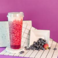 Fresh Berry Slush · Fresh Blue Berry, Strawberry Slush With Green Tea and White Boba.700 ml.