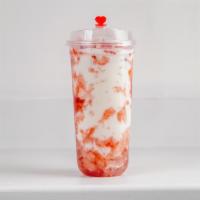 Strawberry Bubble Milk · Made With Fresh Strawberry,Strawberry Jam,Fresh Milk And White Bubble.