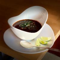 Consome de Birria Soup Dinner · Meat soup. 
