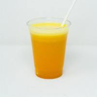 Zion Juice · Orange, lemon, pineapple, ginger, turmeric, and habanero syrup.