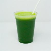 Mill Creek Juice · Celery, collards, parsley, spinach, apple, and ginger.
