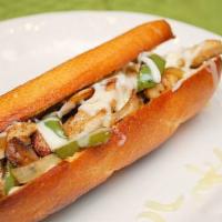 9. Chicken Philly Cheesesteak Sub · Grilled chicken with white melted white cheese, grilled onions, grilled peppers, and mayo.