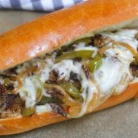10. Beef Philly Cheesesteak Sub · Grilled ribeye steak with white cheese, grilled onions, grilled peppers, and mayo.