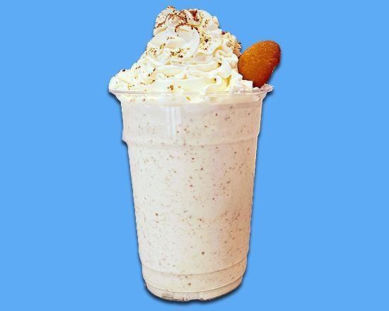 Banana Pudding Milkshake  · Gourmet milkshake made with rich cream Vanilla ice cream, Nilla Wafers, Banana syrup, whole milk, and whipped cream on top. Always thick and delicious! Served with your choice of gourmet cookie or upgrade to a signature cookie for an additional charge.