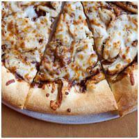 BBQ Chicken Pizza · Tangy barbecue sauce topped with mozzarella and grilled chicken breast strips.