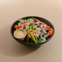 Individual House Salad · Fresh romaine, provolone and mozzarella cheese, black olives, cucumbers, red onions, seasone...