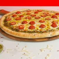 Ollie Pizza · Red pie, kalamata olive, spinach, marinated artichoke heart, feta, and mozzarella.
