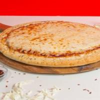 Jane Pizza · Red pie, mozzarella, aged provolone, Grana Padano, and fresh basil.