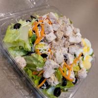 Create Your Own Salad  · Romaine lettuce or Spinach,  Includes 1 meat choice of grilled chicken, ham, turkey, tuna, p...