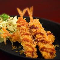 3 Piece Shrimp Katsu · Panko breaded fried prawns.