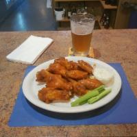 10 Pieces Famous Buffalo Wing · Served with bleu cheese and celery.