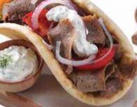 Gyro Sandwich · Cooked on a spit and wrapped in a pita.