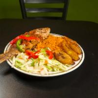 Jollof Rice with Fried Red snapper Fish  · 