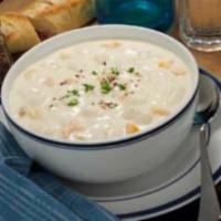 Clam Chowder Soup · Served with a side of bread