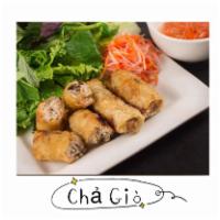 Cha Gio · 4 egg rolls with vegetables and fish sauce. 