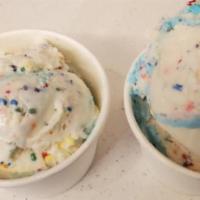 Birthday Cake Ice Cream · Yellow cake flavored with frosting and sprinkles.