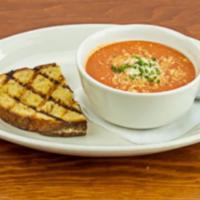 Tomato Basil Soup (Cup) · Tomato, onions, basil, oregano and Parmesan. Served with sourdough.