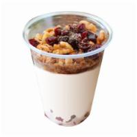 12 oz. Fruit Cup · Strawberries, blueberries, granola with cranberries and natural yogurt.