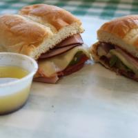 That's Italian Sandwich · Roasted bell peppers, prosciutto, cured salami and Black Forest ham with our signature Itali...