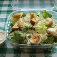 Caesar Salad · Grated Asiago cheese, croutons and Caesar dressing. Served on fresh, crisp romaine lettuce.