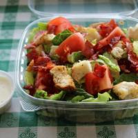BLT Salad · Grilled capicola, tomatoes, croutons and ranch dressing. Served on fresh, crisp romaine lett...