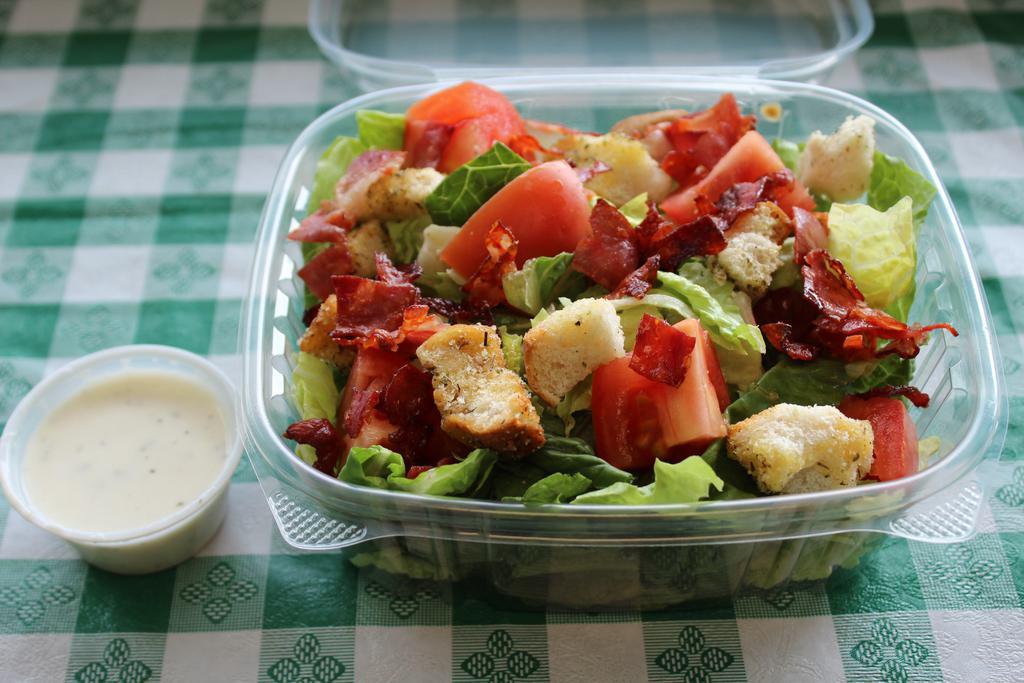 BLT Salad · Grilled capicola, tomatoes, croutons and ranch dressing. Served on fresh, crisp romaine lettuce.