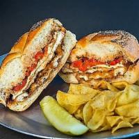 12. Chicken Cutlet · With roasted peppers, mozzarella and balsamic vinaigrette.
