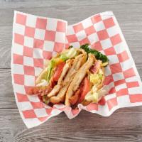 13. Chicken Cutlet Club · Bacon, lettuce, tomato and mayo. 