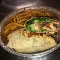 Chicken Bacon Ranch Wrap · A rolled filled tortilla or flatbread. 