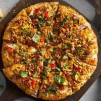 Achari Gobi Pizza · Desi white sauce, marinated cottage cheese, onion, bell pepper tomatoes. Light mozerella che...