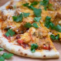 Curry Chicken Meat Pizza · Curry sauce and  marinated chicken.