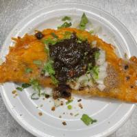 Pete’s Crunchy Cheese Taco · Monterey Jack cheese fried to a golden crisp, stuffed with your choice of Asada, Carnitas, c...